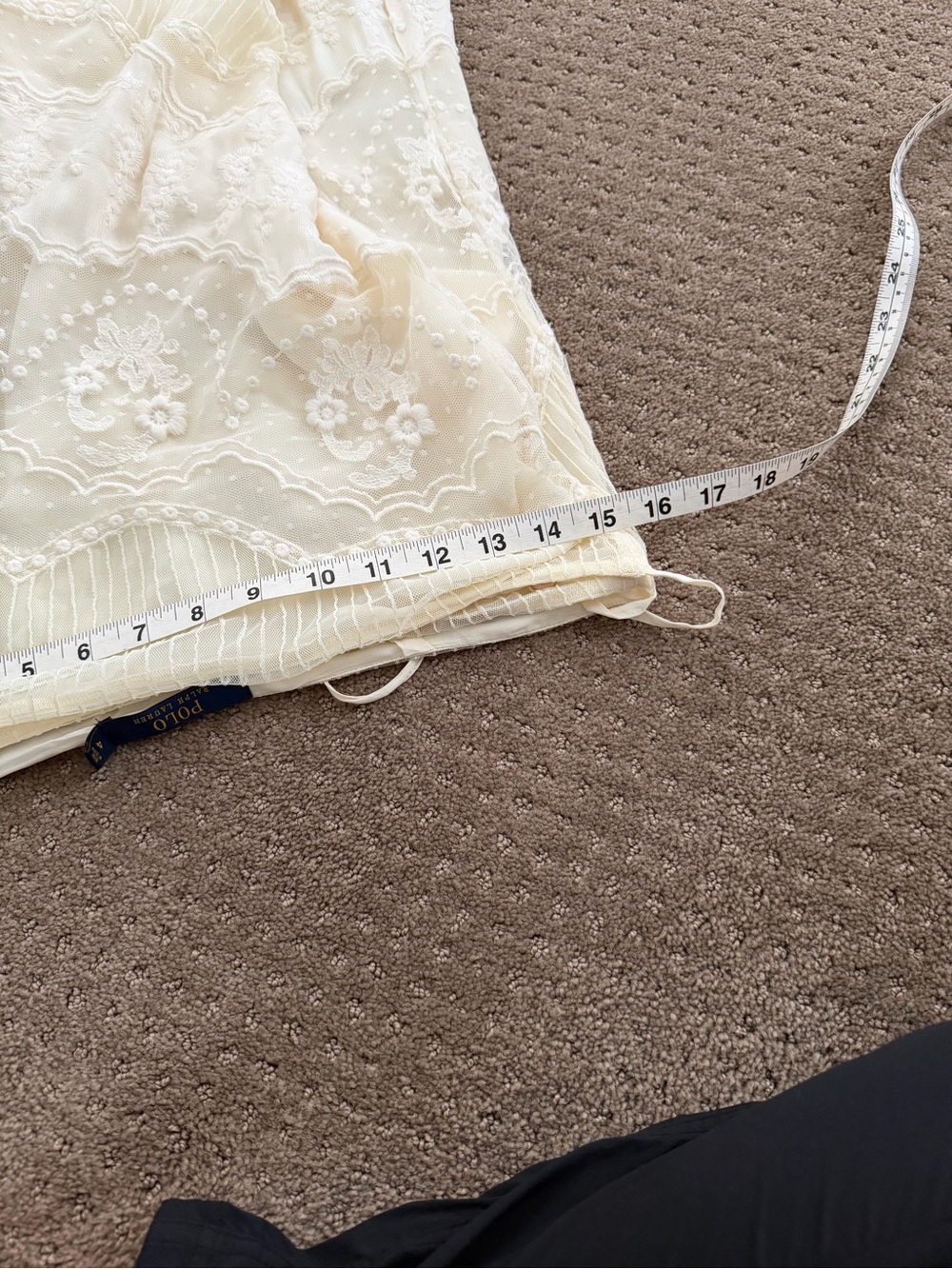 Polo Ralph Lauren Ivory Embroidered Lace Maxi Skirt Size 4 - Picture 11 of 12